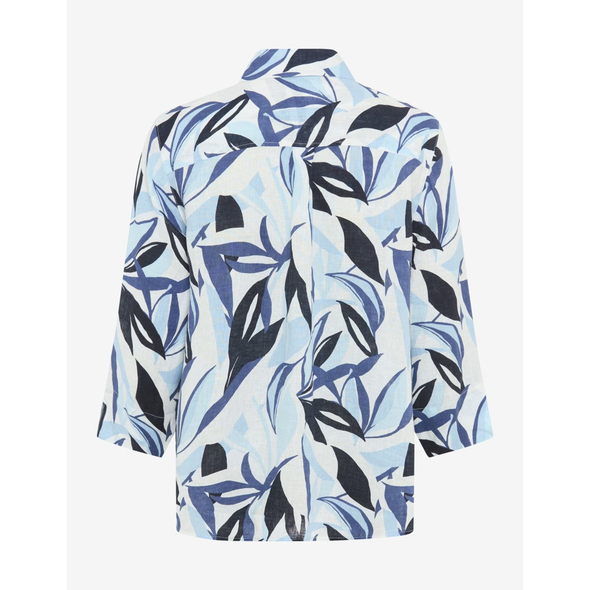Brax Vicki Linen Blouse In Blue Print 94-0026