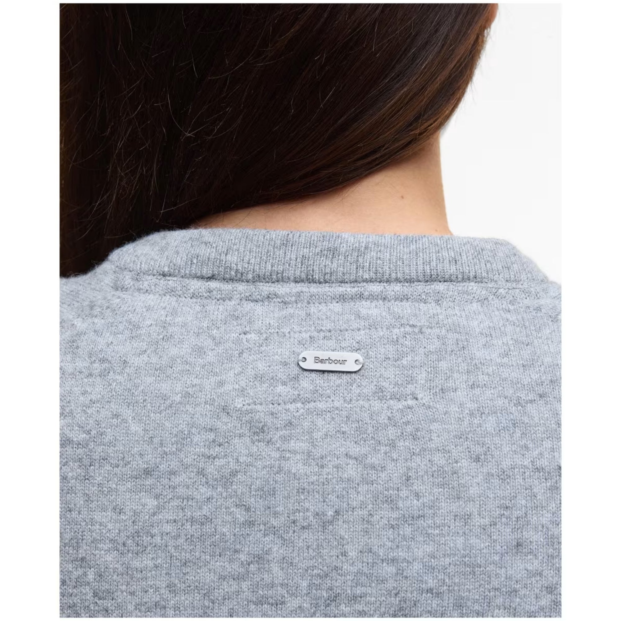 Barbour Pendle Knitted Cardigan Grey Marl/Hessian Tartan LKN1076GY71