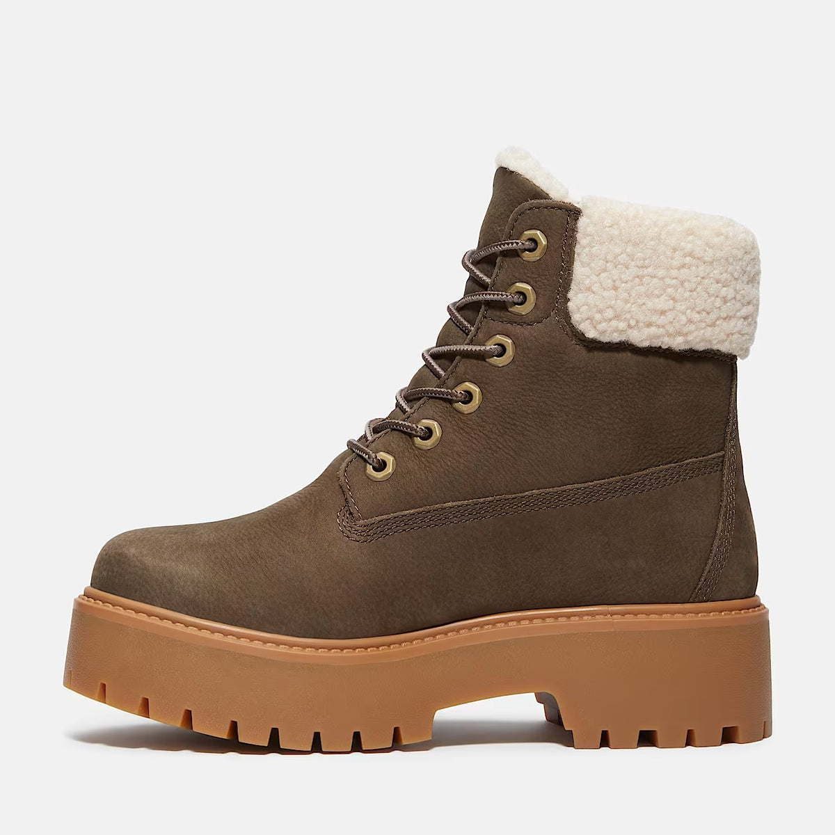 Timberland Stone Street Platform Warm-Lined Waterproof Boot for Women in Dark Brown