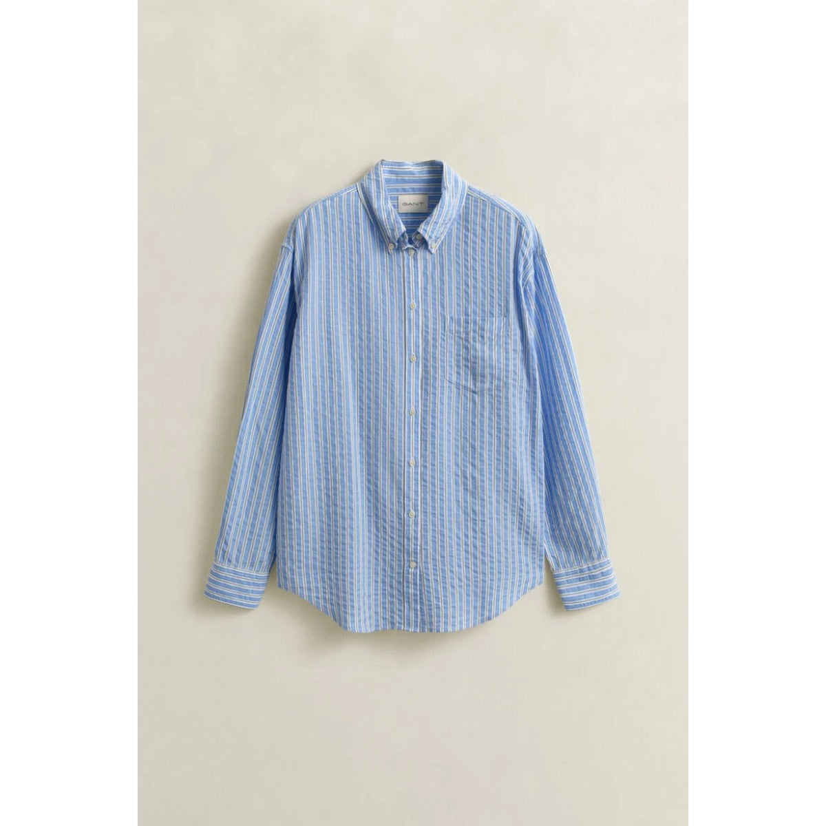 GANT Relaxed Striped Seersucker Shirt In Palace Blue