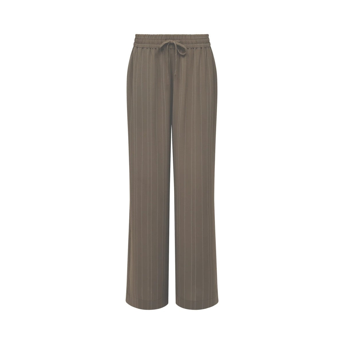 French Connection Erma Pinstripe Wide Leg Trouser In Vintage Khaki/White
