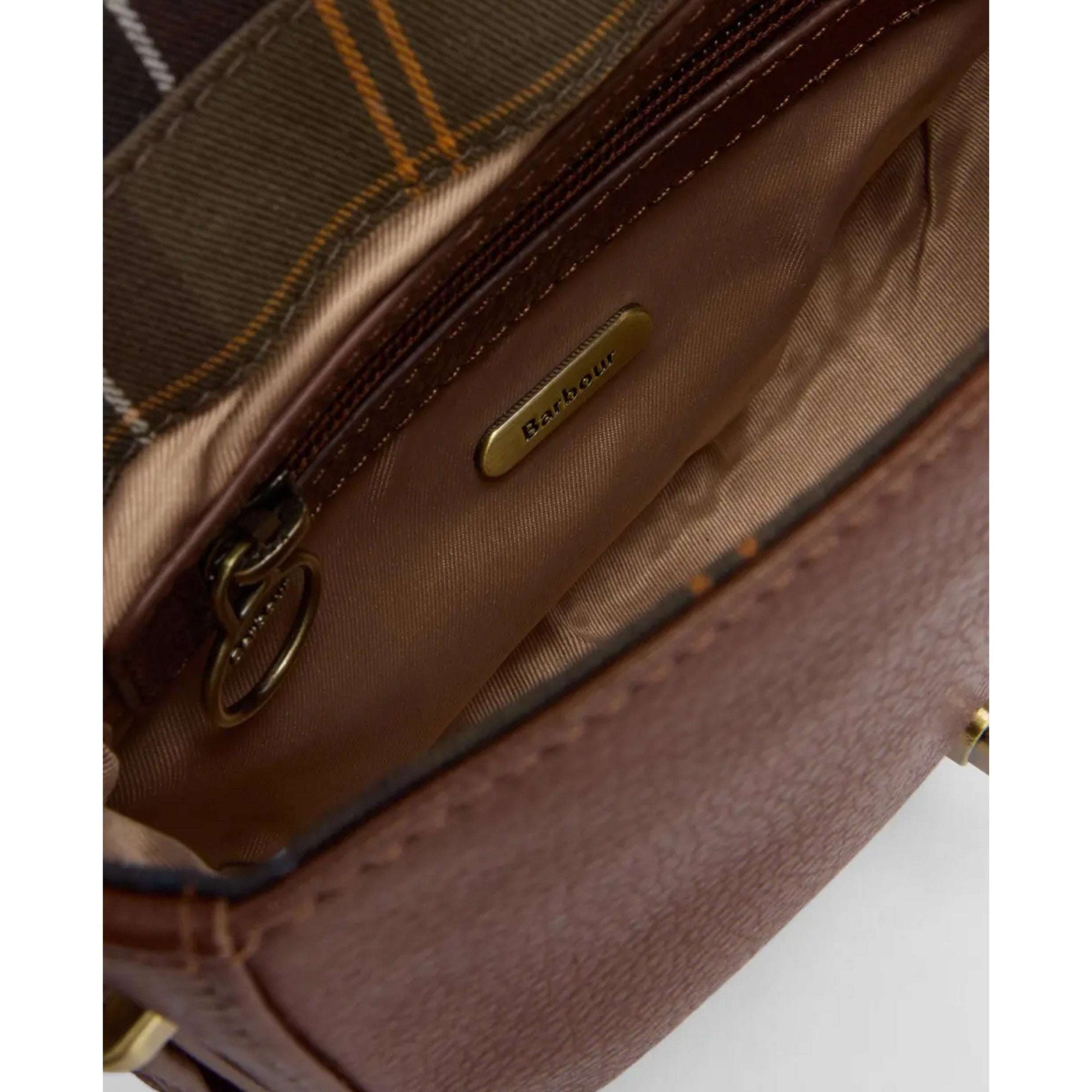 Barbour Elm Leather Crossbody Saddle Bag - Brown