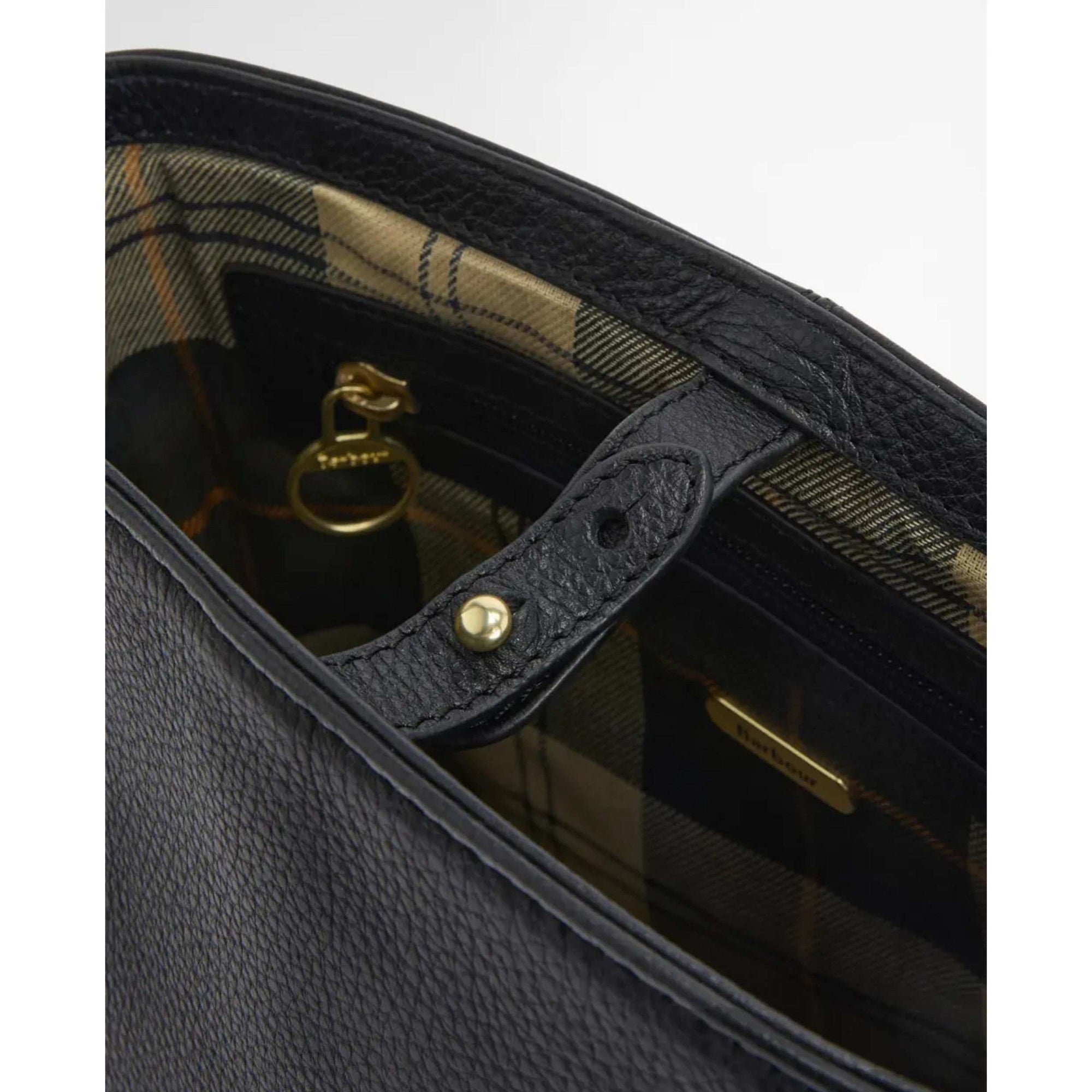 Barbour Cedar Leather Bucket Bag - Black