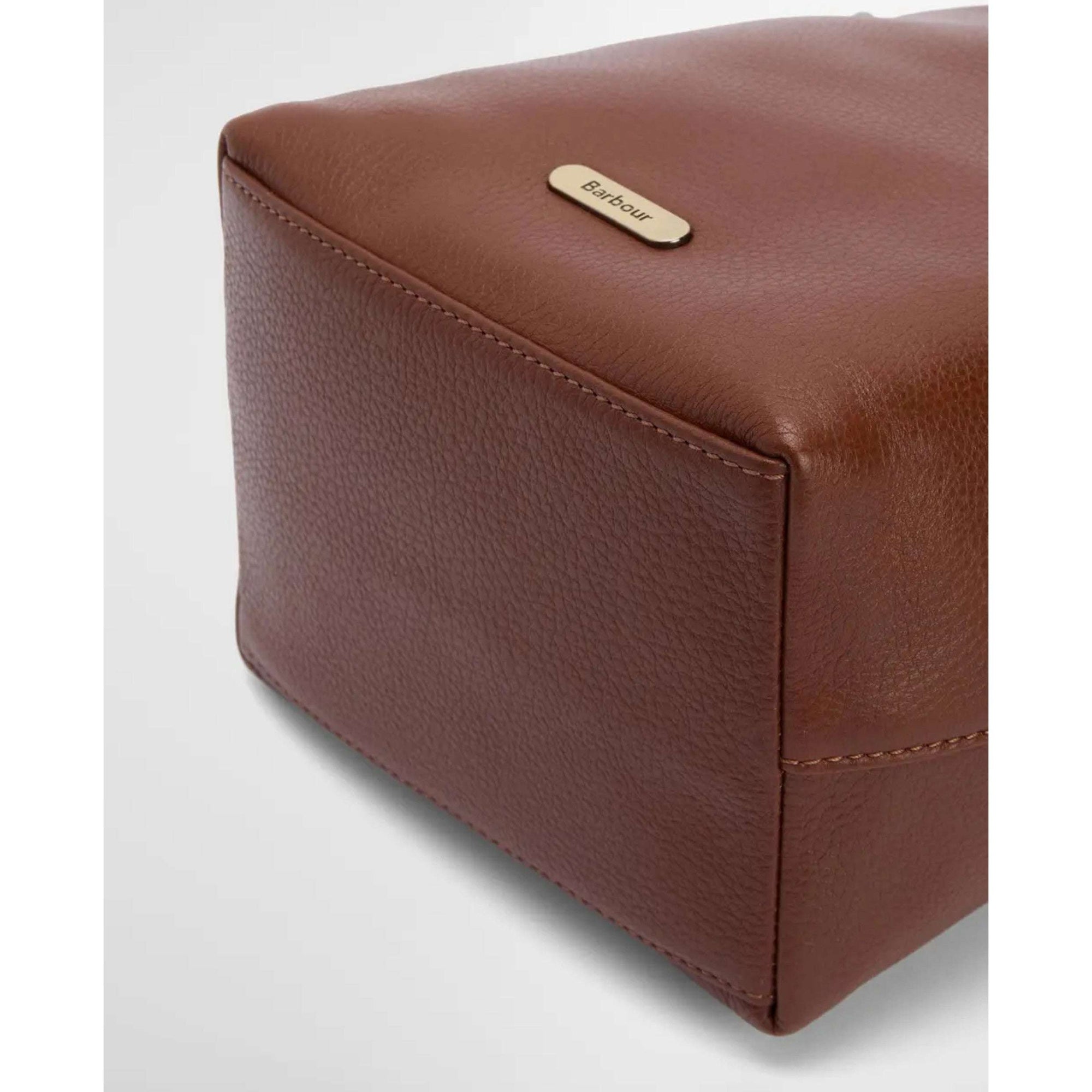 Barbour Cedar Leather Bucket Bag - Brown