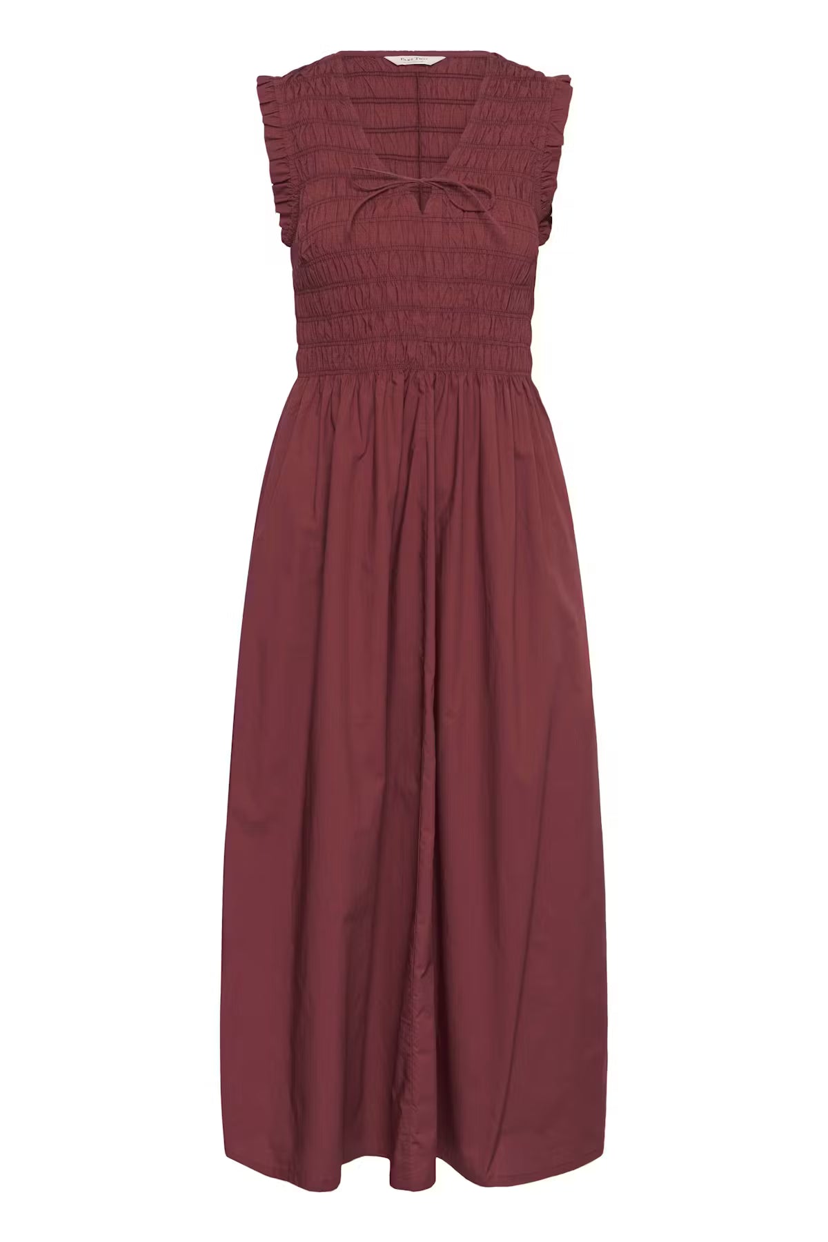 Part Two Borgnette Midi Dress In Burnt Russet