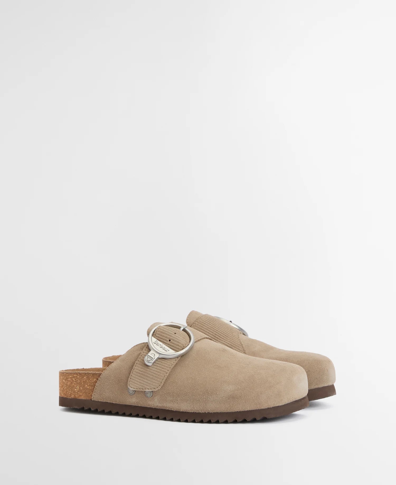 Barbour Kyra Suede Mule In Taupe
