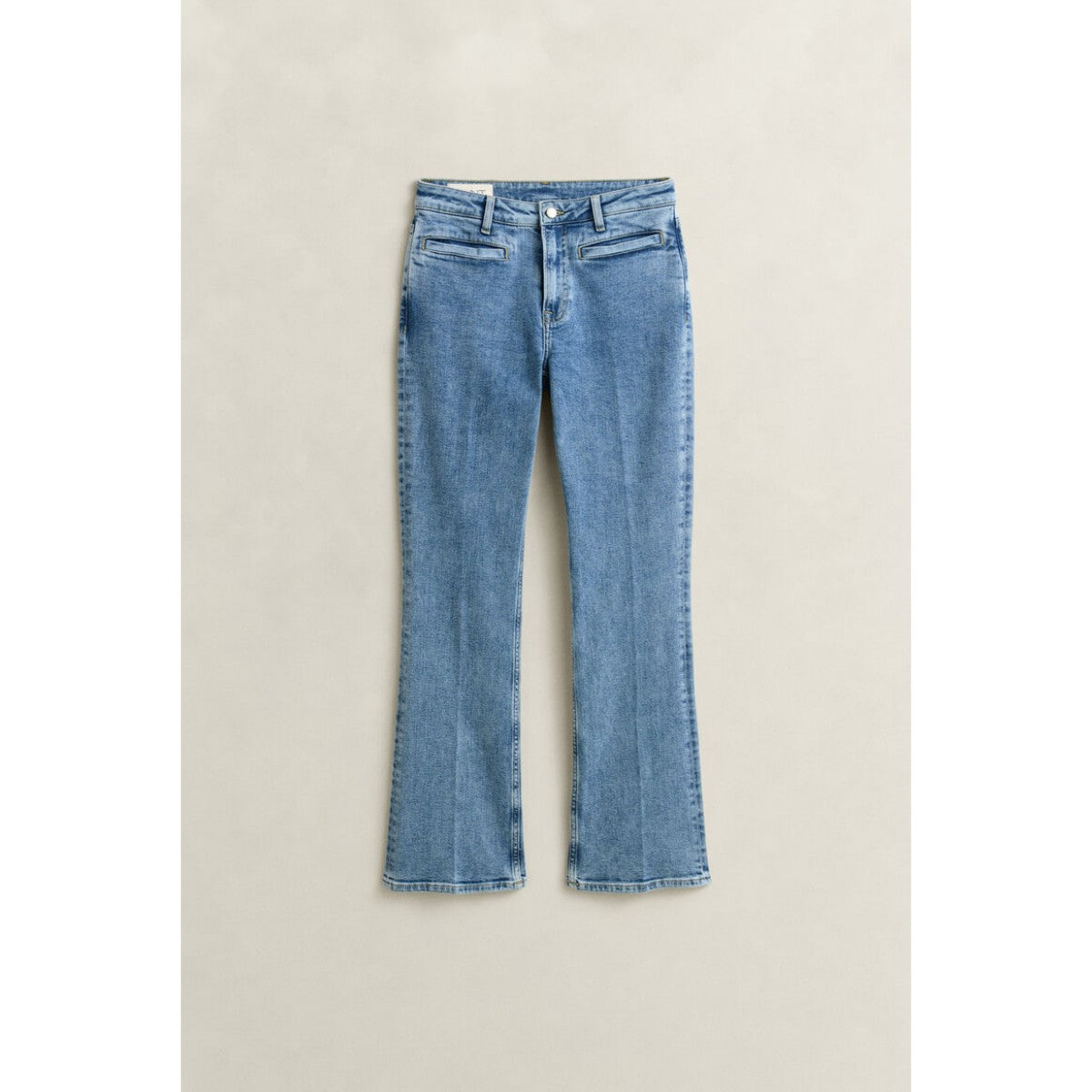 GANT Slim Fit Flared Monogram Jeans In Light Blue