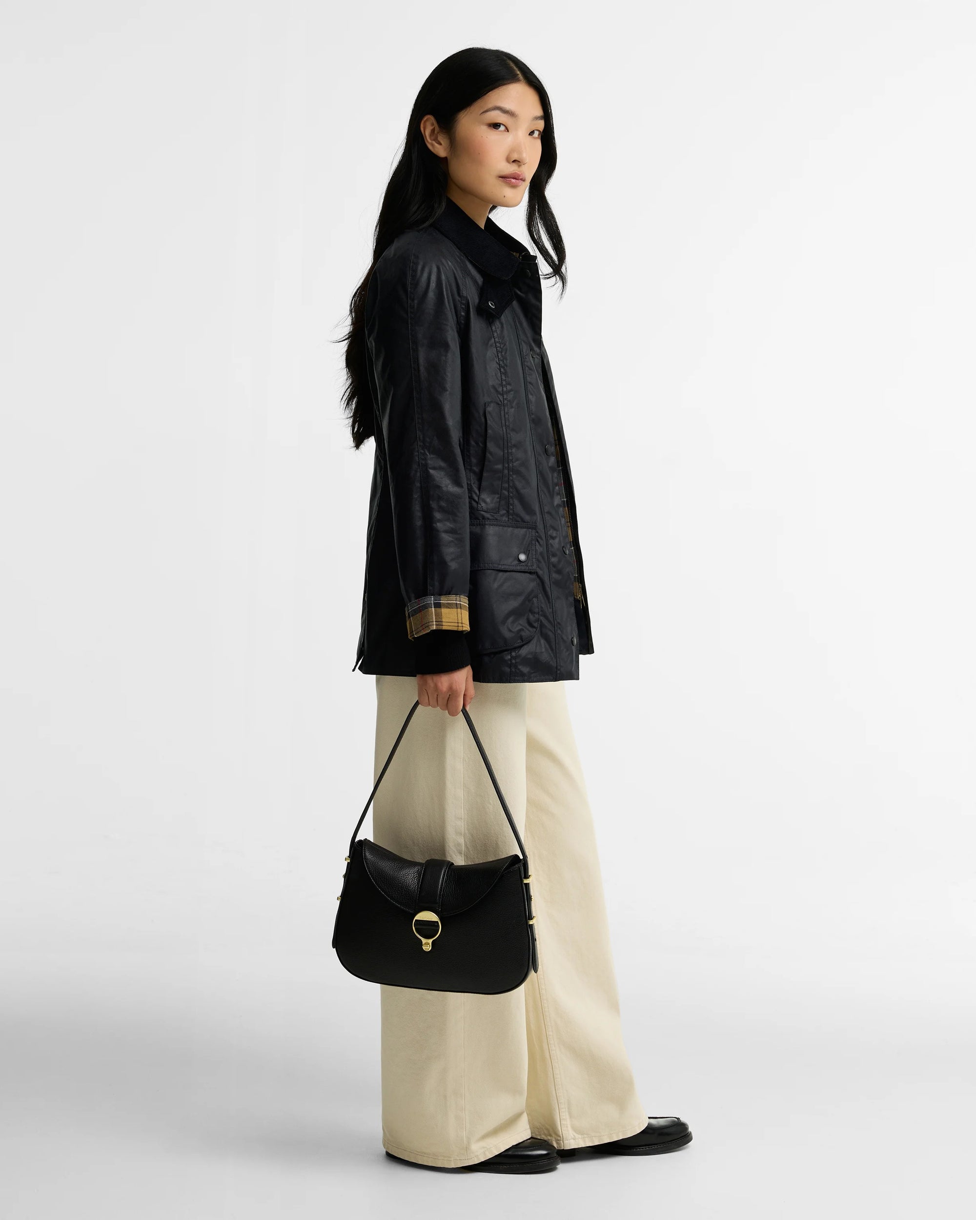 Barbour Alder Leather Sling Bag In Black  LBA0493BK111