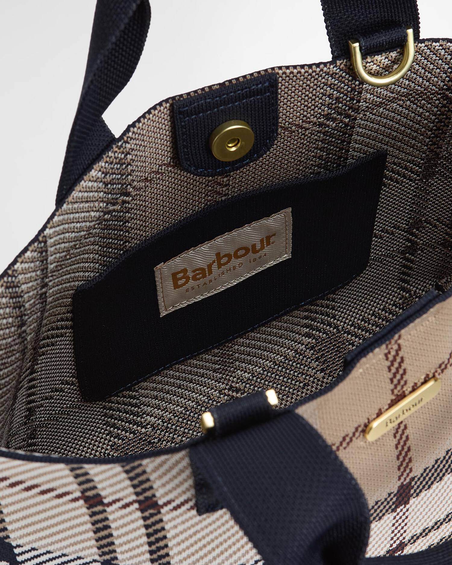 Barbour Layla Mini Tote Bag In Rosewood Tartan