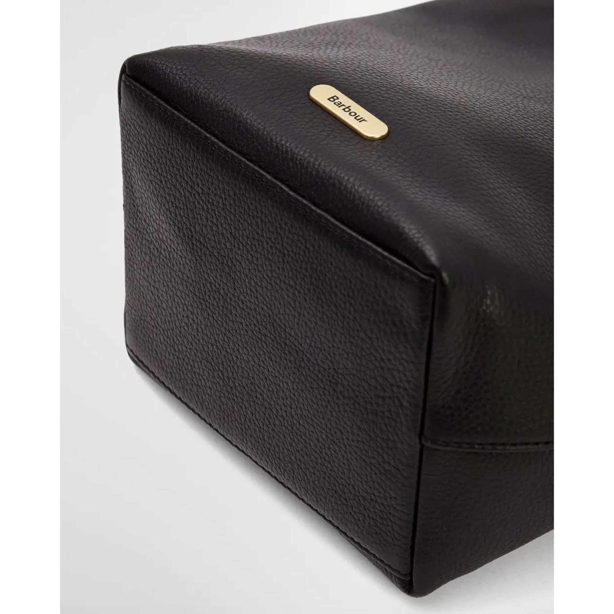 Barbour Cedar Leather Bucket Bag - Black