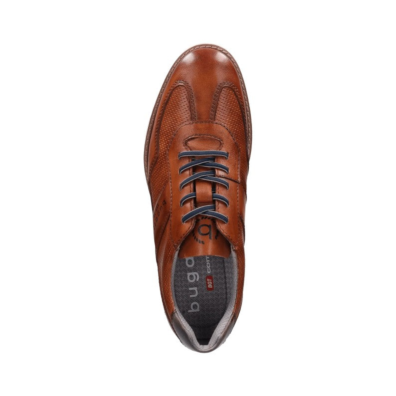 bugatti Stretch Lace-up Smart Sneakers Cognac