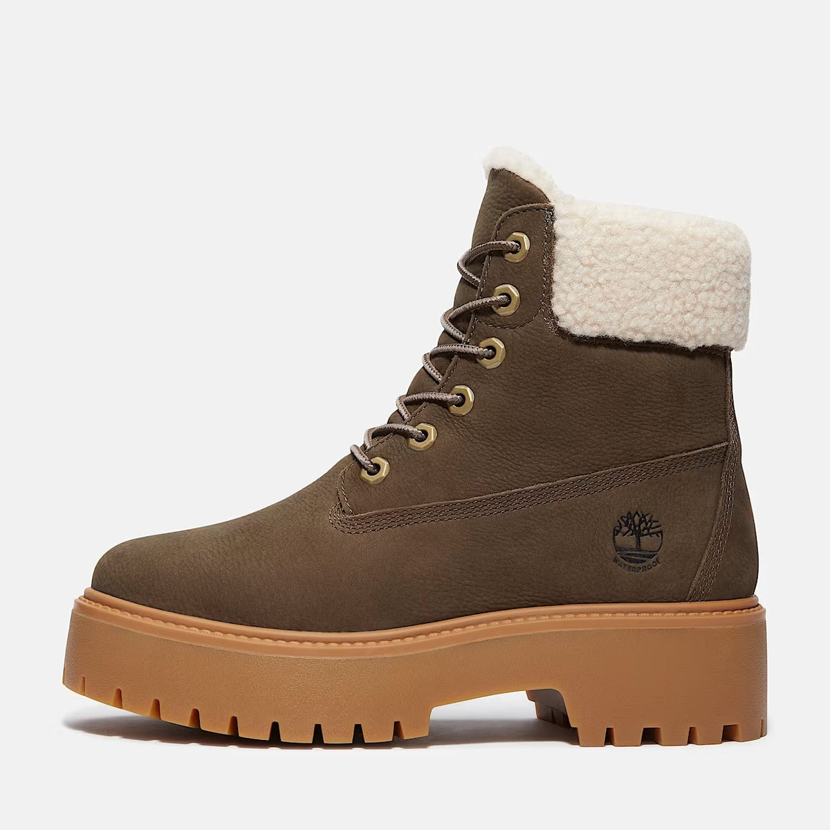 Timberland Stone Street Platform Warm-Lined Waterproof Boot for Women in Dark Brown