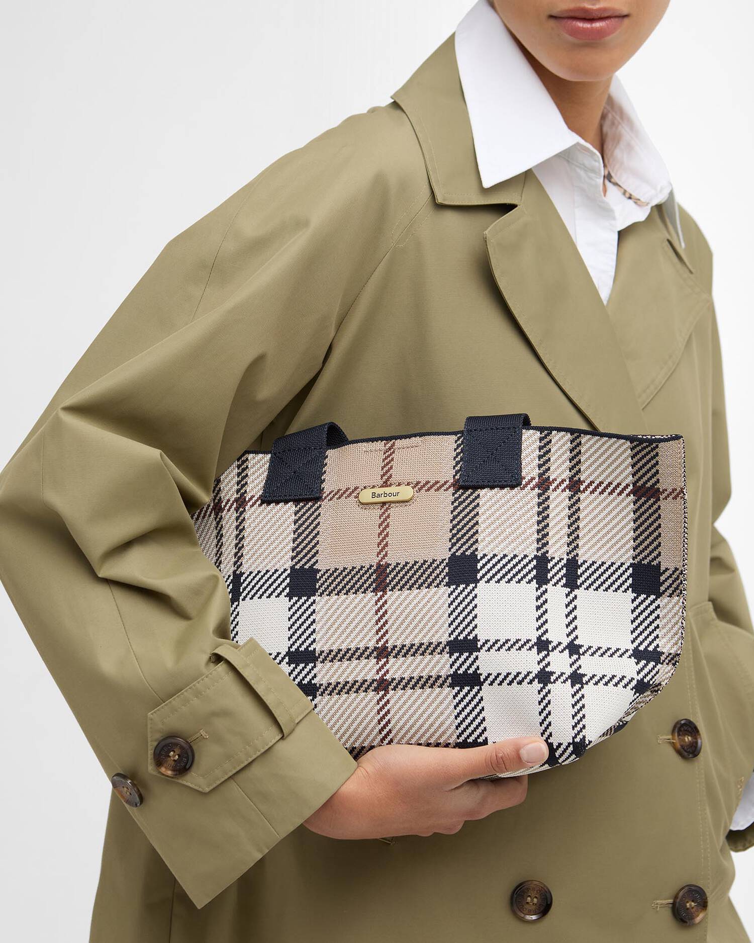 Barbour Layla Mini Tote Bag In Rosewood Tartan