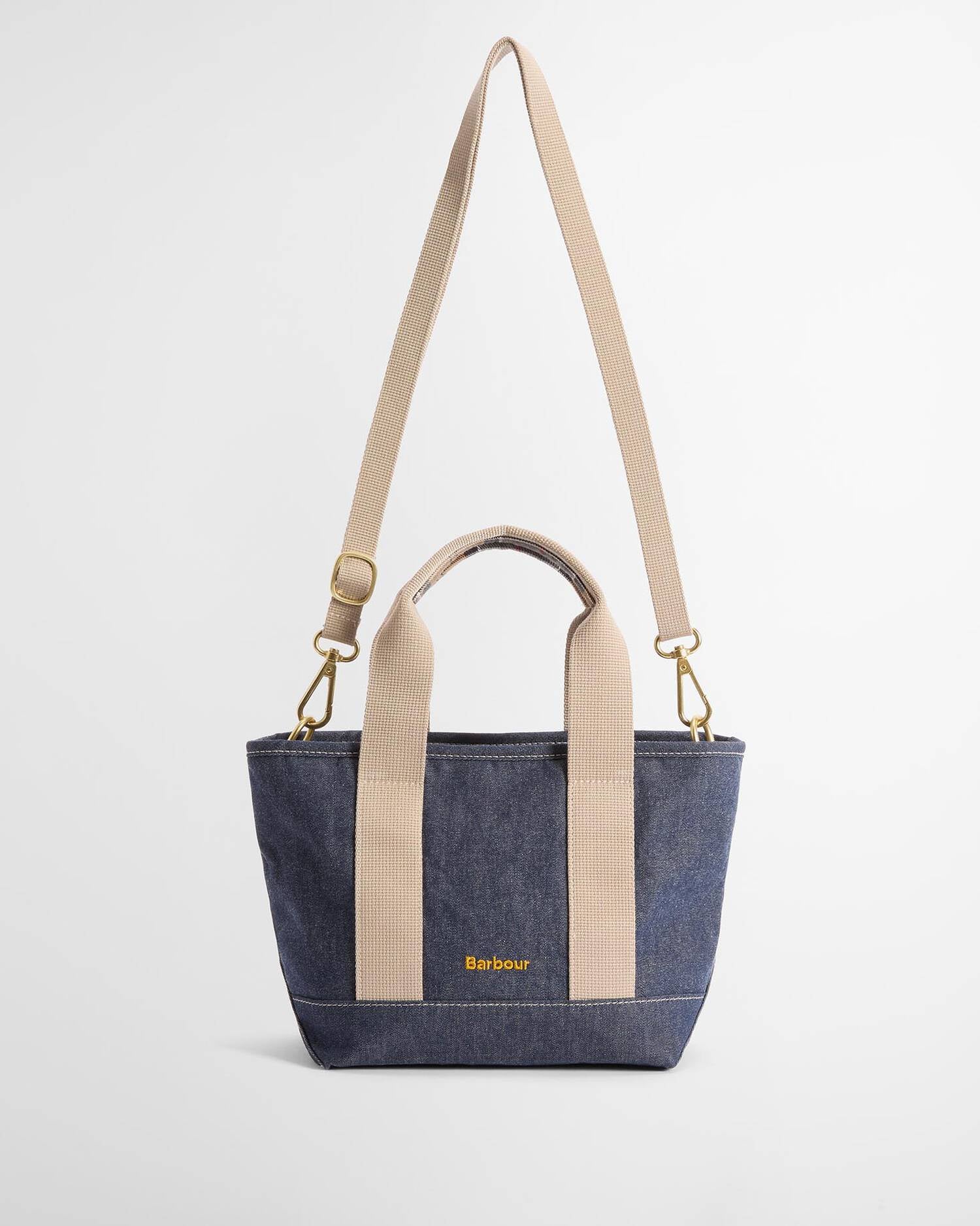 Barbour Mini Mya Denim Tote Bag In Indigo