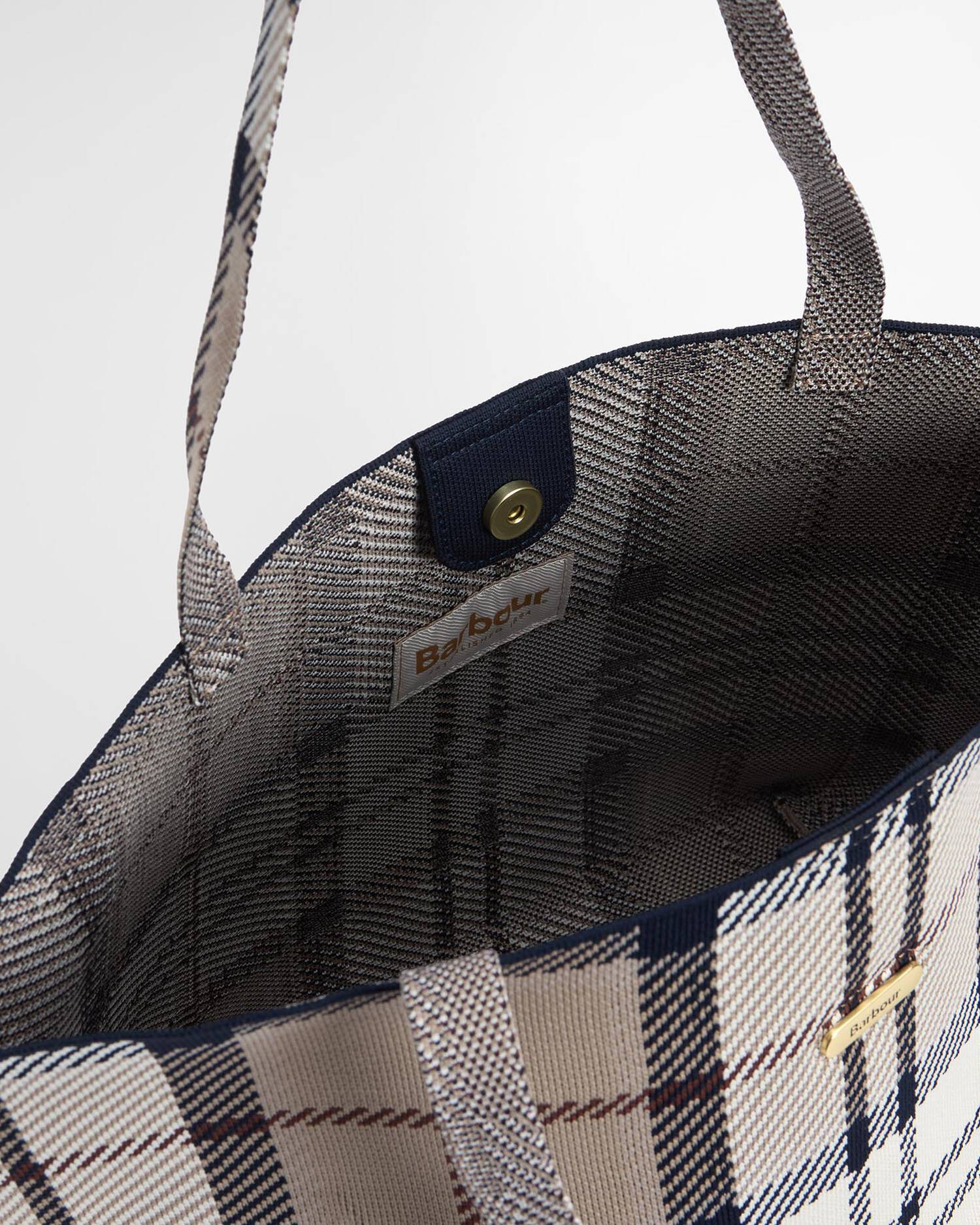 Barbour Layla Large Tote Bag In Rosewood Tartan