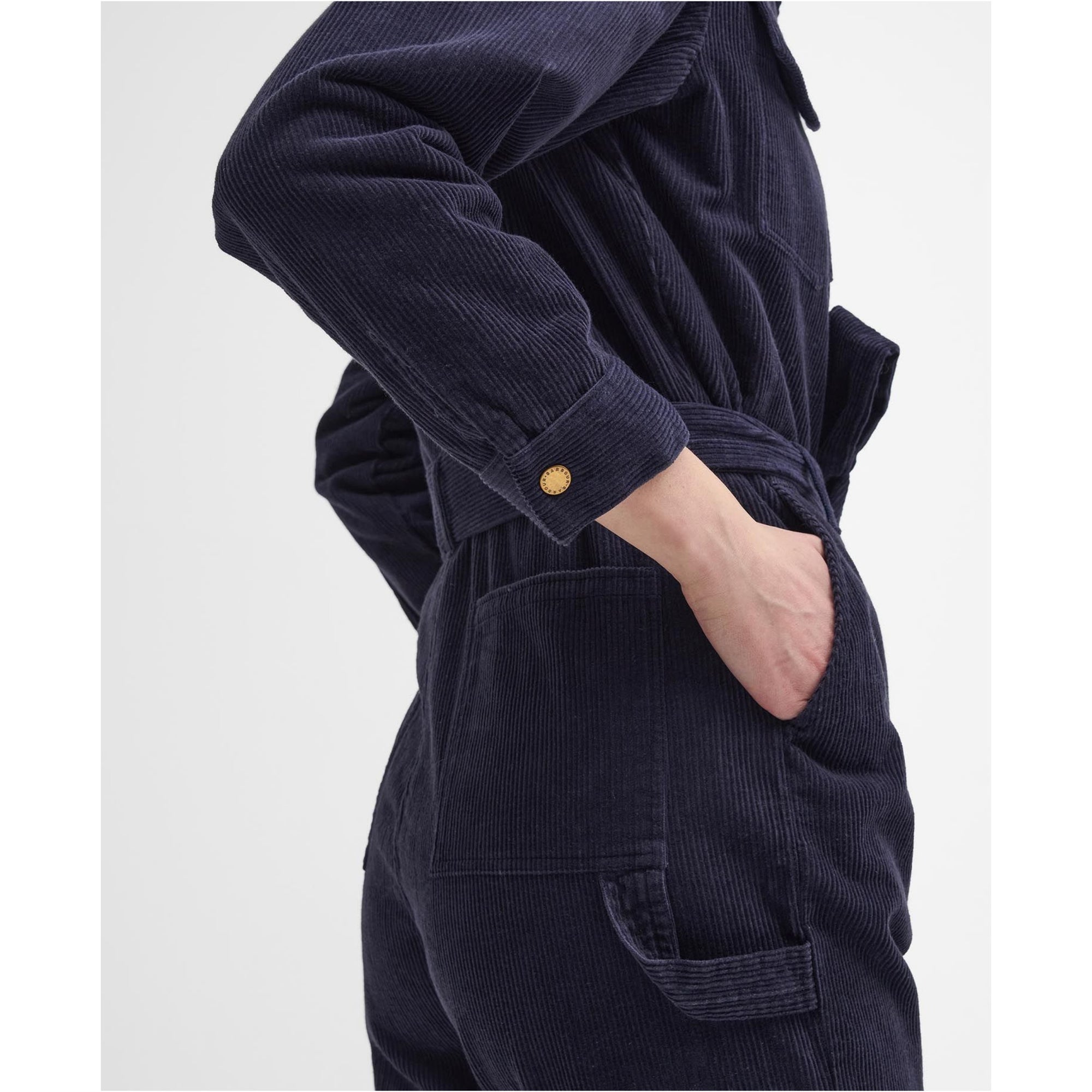 Barbour Amber Corduroy Jumpsuit In Navy LDR0837NY73