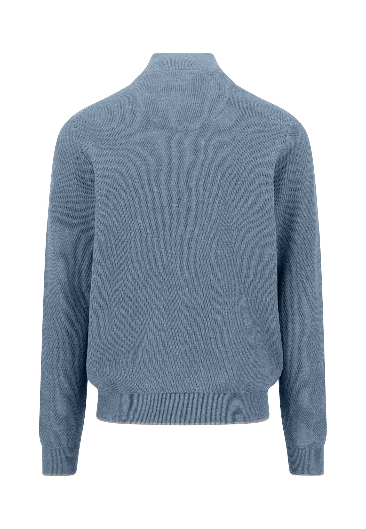 Fynch-Hatton Cotton Half Zip Sweater in Air Blue 1614-219