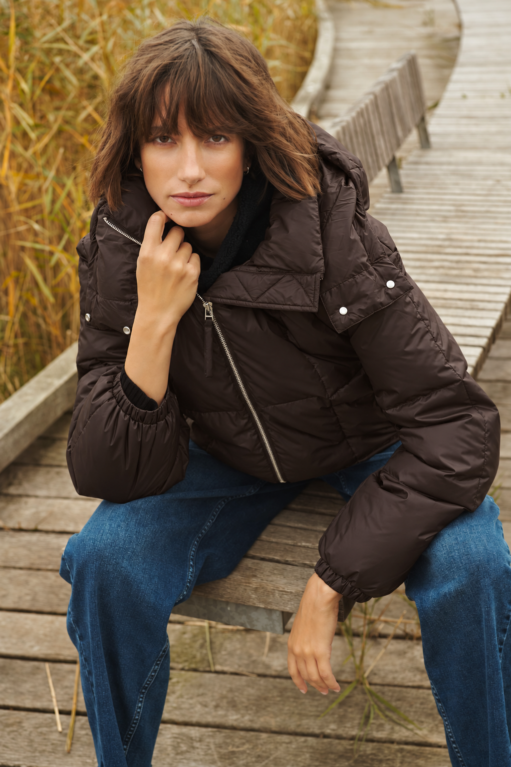 Part Two CamillaPW Puffer Coat In Mole Brown, product gallery photograph 8