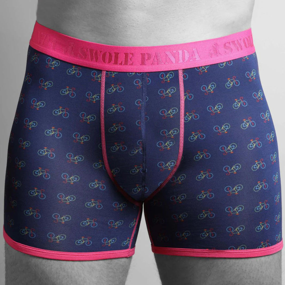 Swole Panda Bamboo Boxers in Multicoloured Bicycle Print