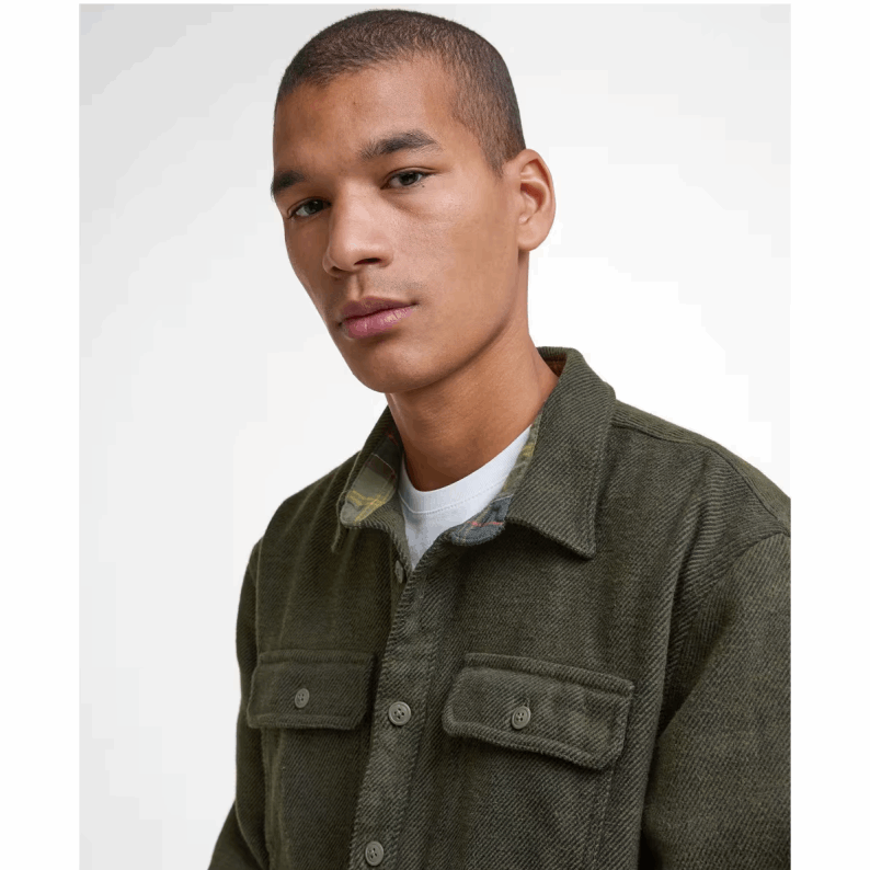 Barbour Baystone Relaxed Twill Shirt – Olive