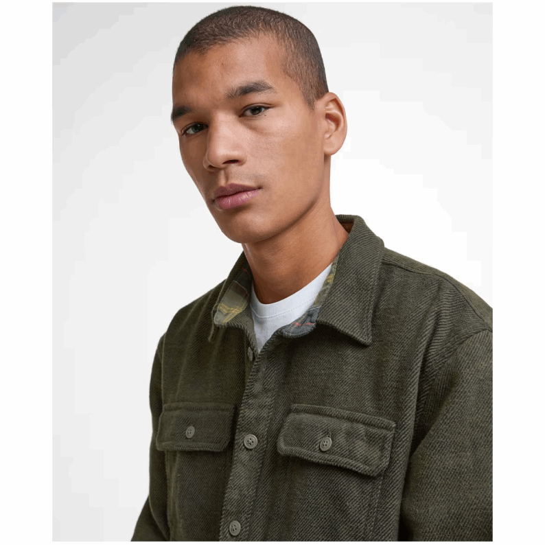 Barbour Baystone Relaxed Twill Shirt – Olive