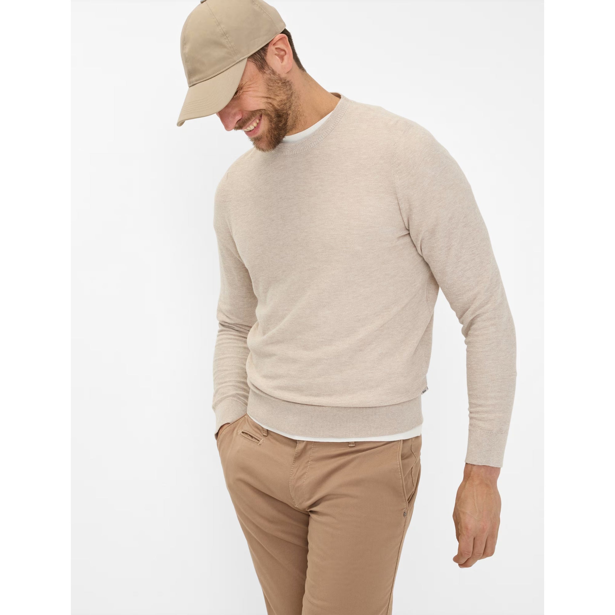 Brax Cotton Linen Crew Neck Jumper Rick 26-4108 Beach – Jepsons