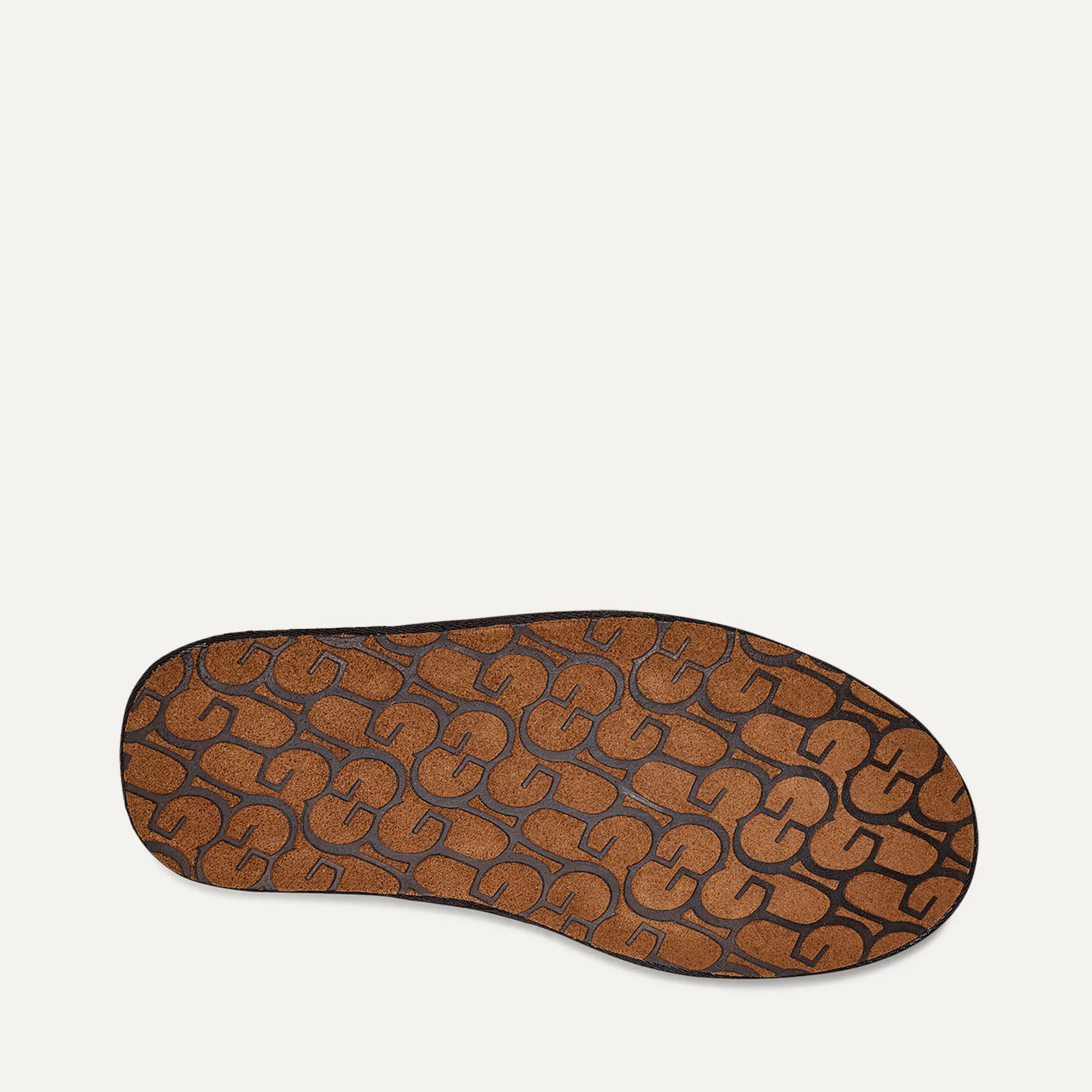 Brown shoe sole with a pattern on a beige background