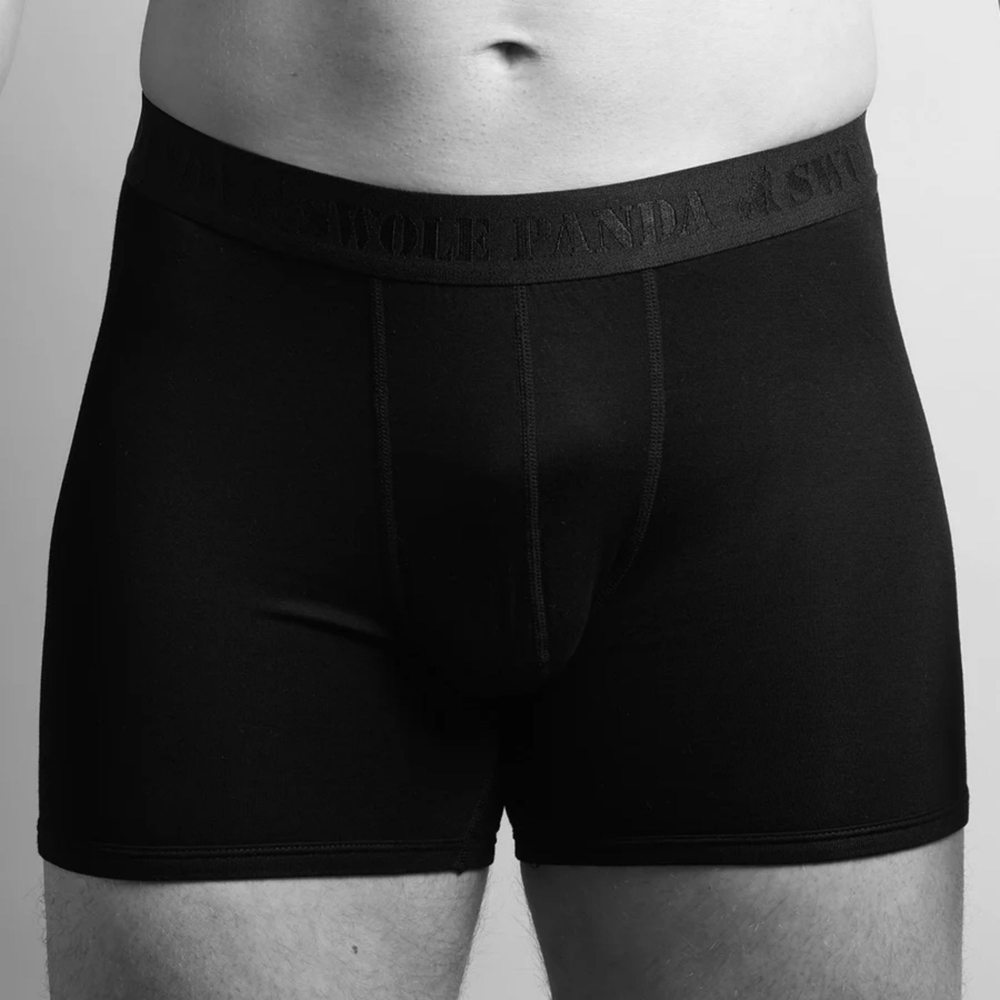 Swole Panda Bamboo Boxer in Black