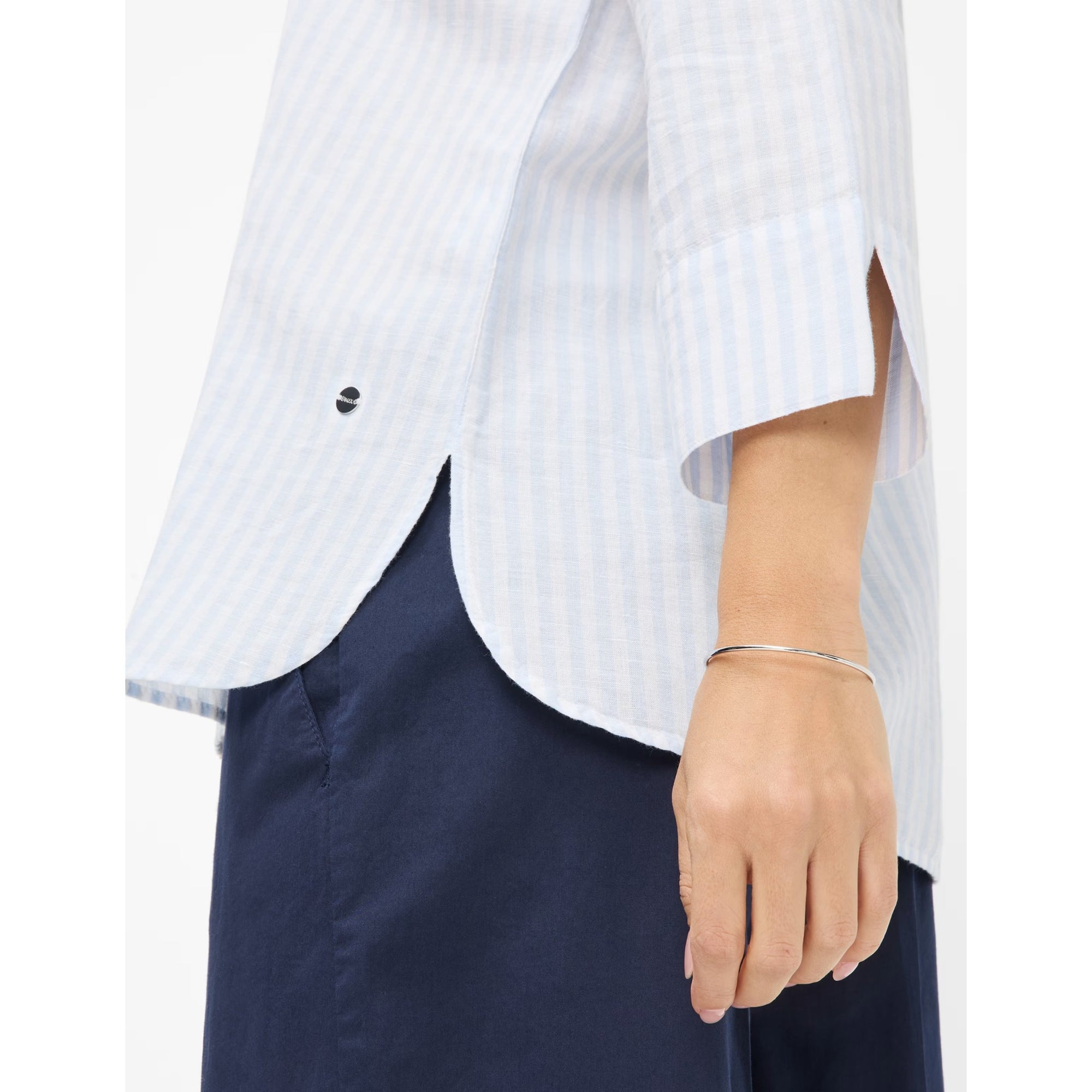 Brax Linen-Cotton mix Striped Blouse Vicki 41-7568 in Blue