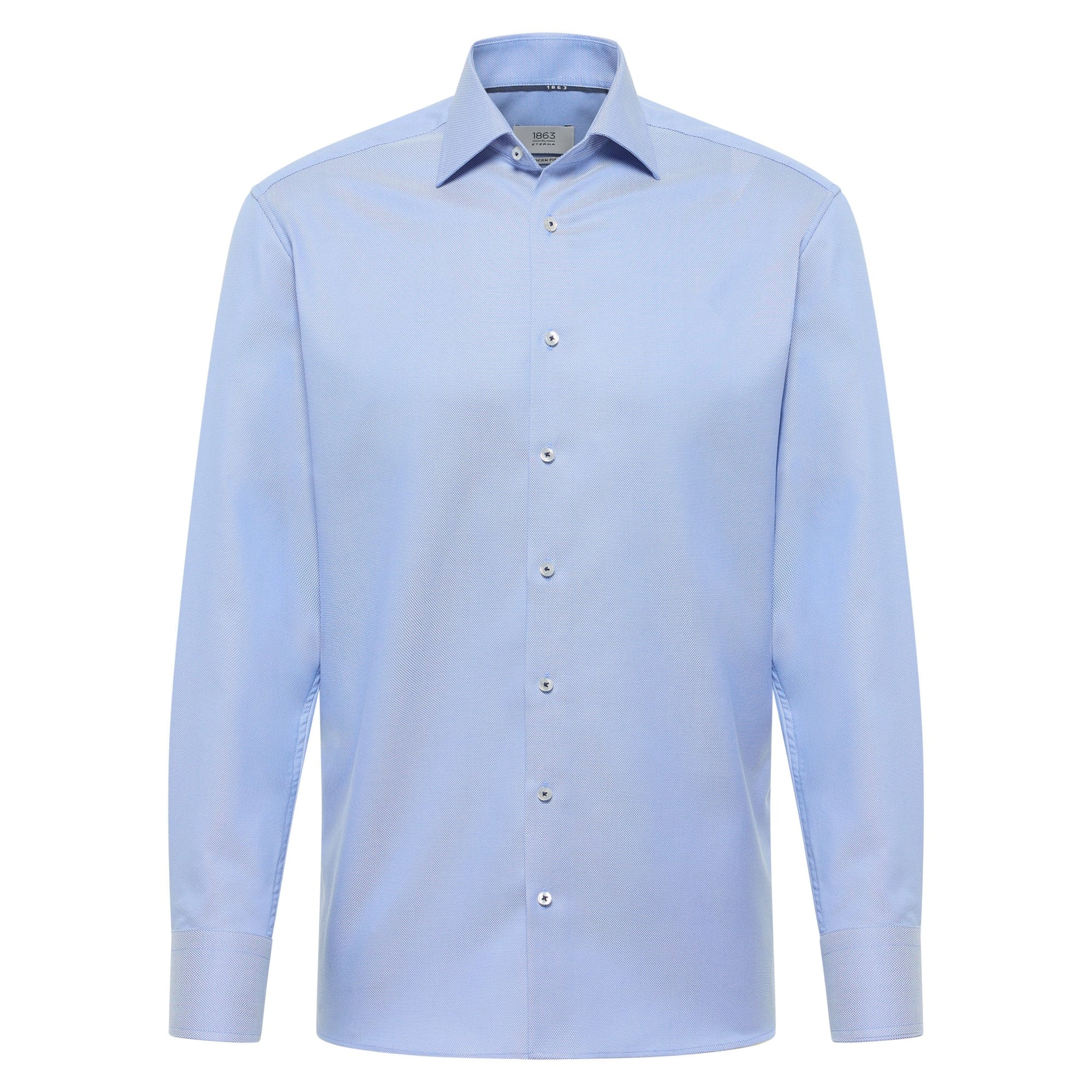 Light blue dress shirt on a white background