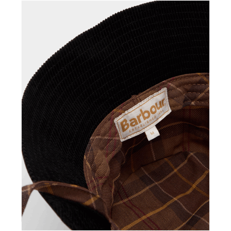 Barbour Brackley Waxed Bucket Hat Olive &amp; Purple