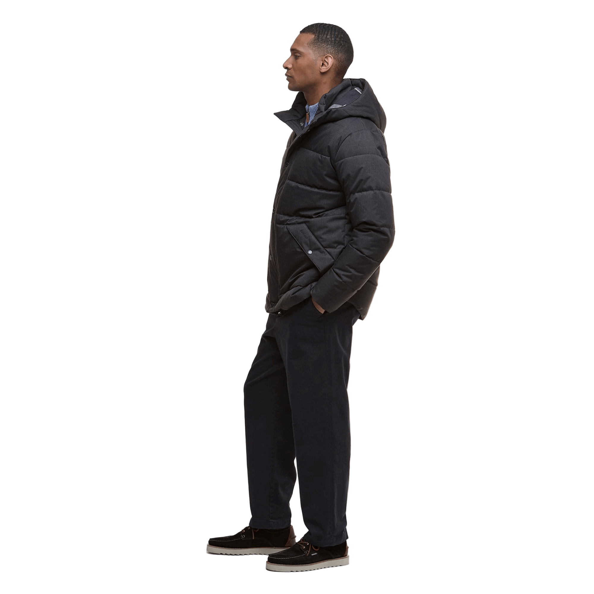 Barbour Brampton Puffer Jacket Charcoal/Midnight Oak