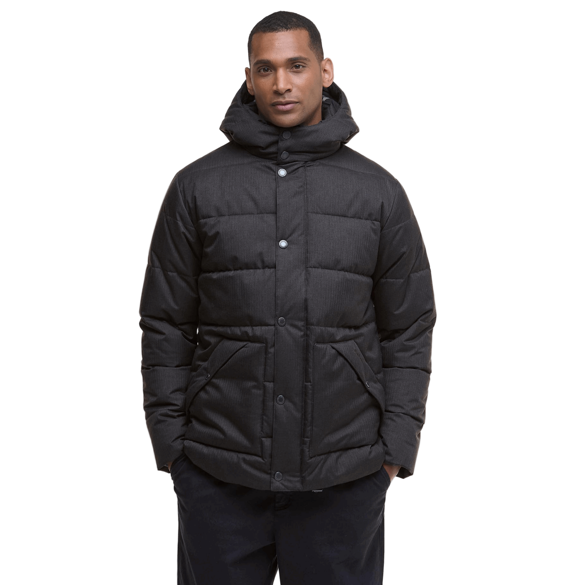 Barbour Brampton Puffer Jacket Charcoal/Midnight Oak