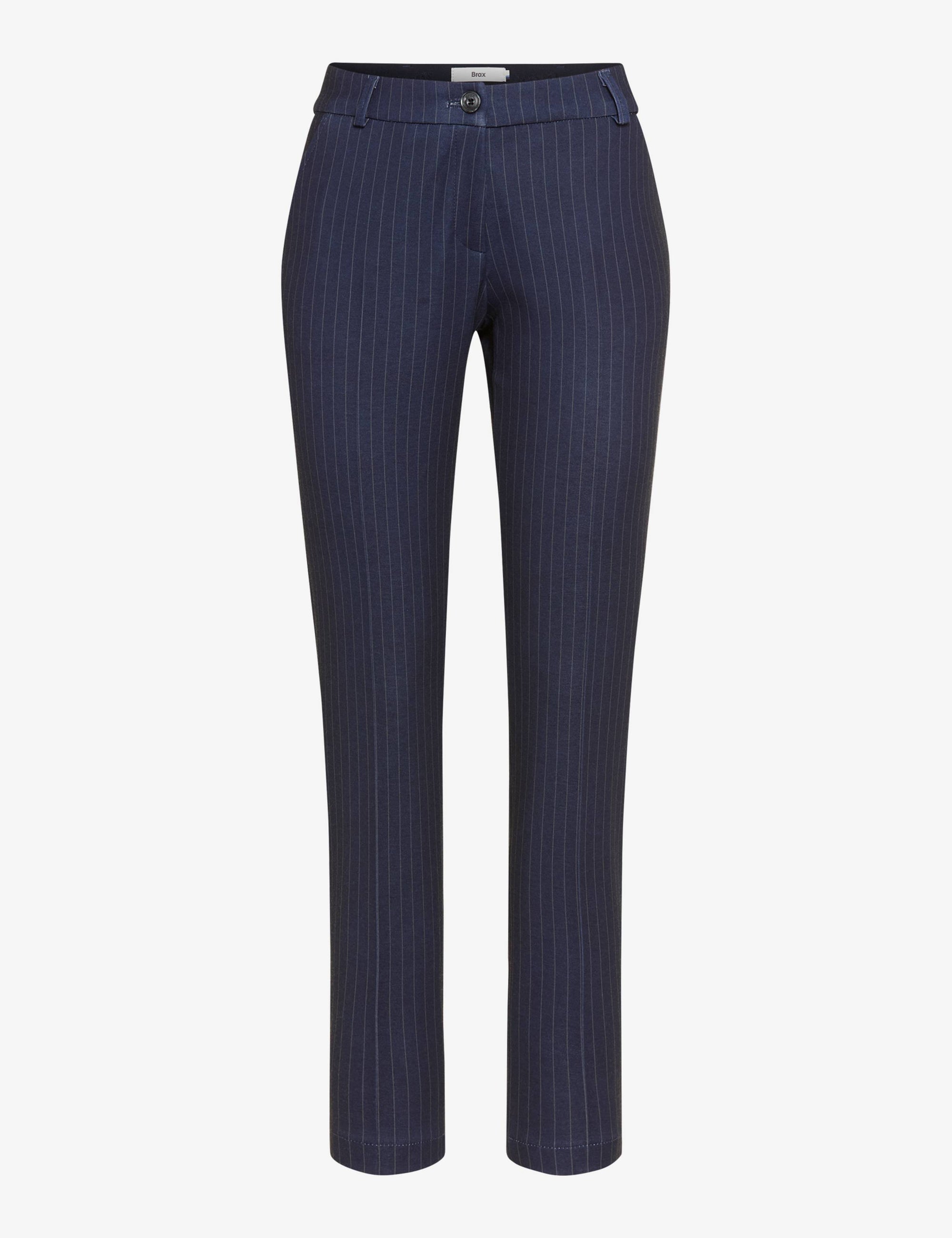 BRAX Maron S Pinstripe Stretch Trousers in Navy 09-5212