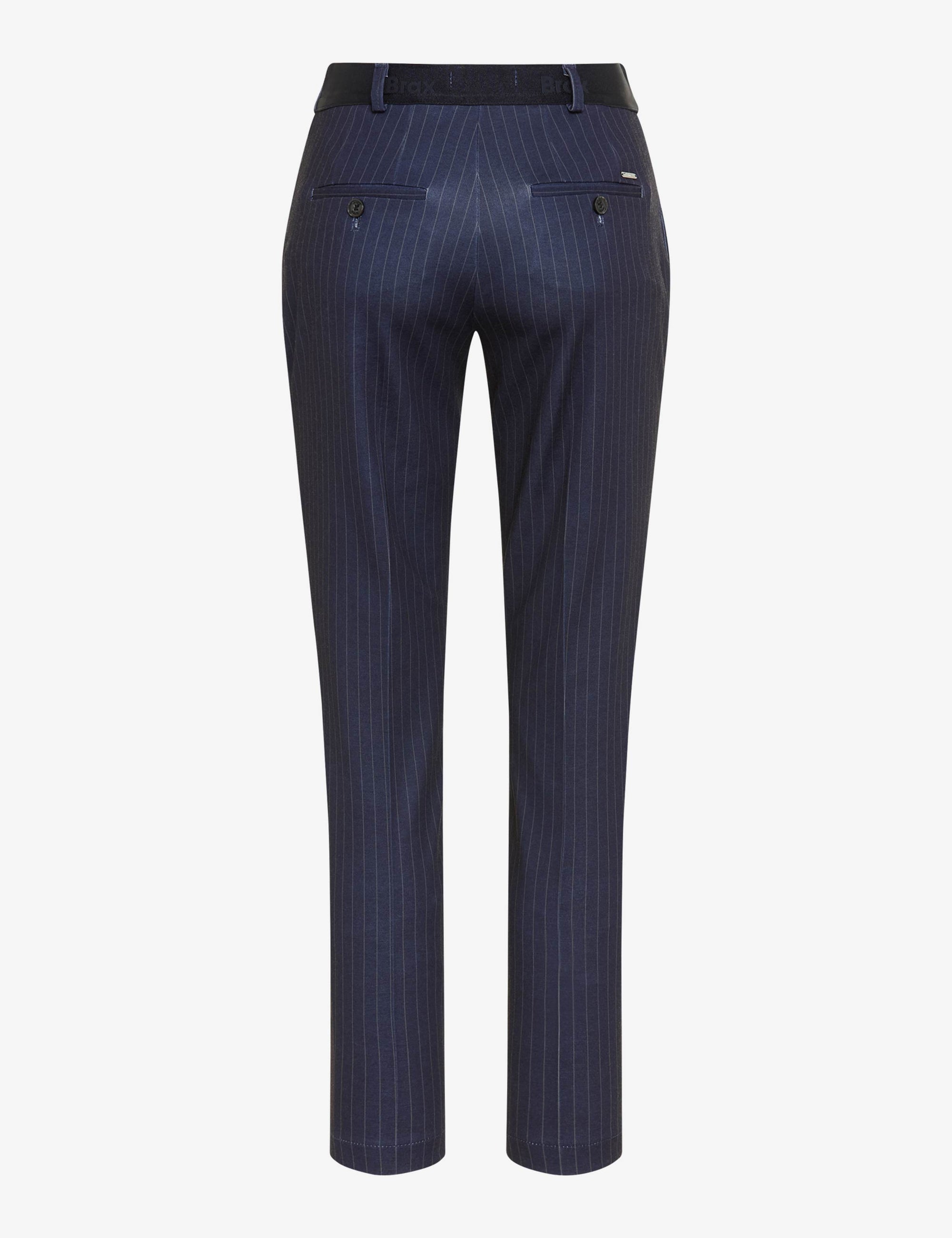 BRAX Maron S Pinstripe Stretch Trousers in Navy 09-5212
