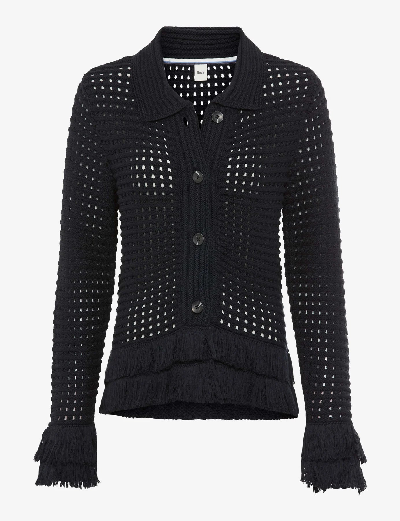 Brax Ami Fringed Cardigan In Navy 09-6009