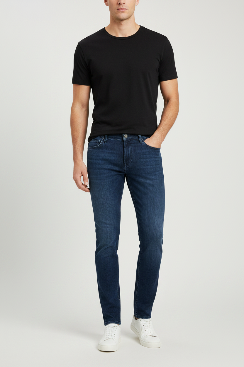 Blue jeans on a white background