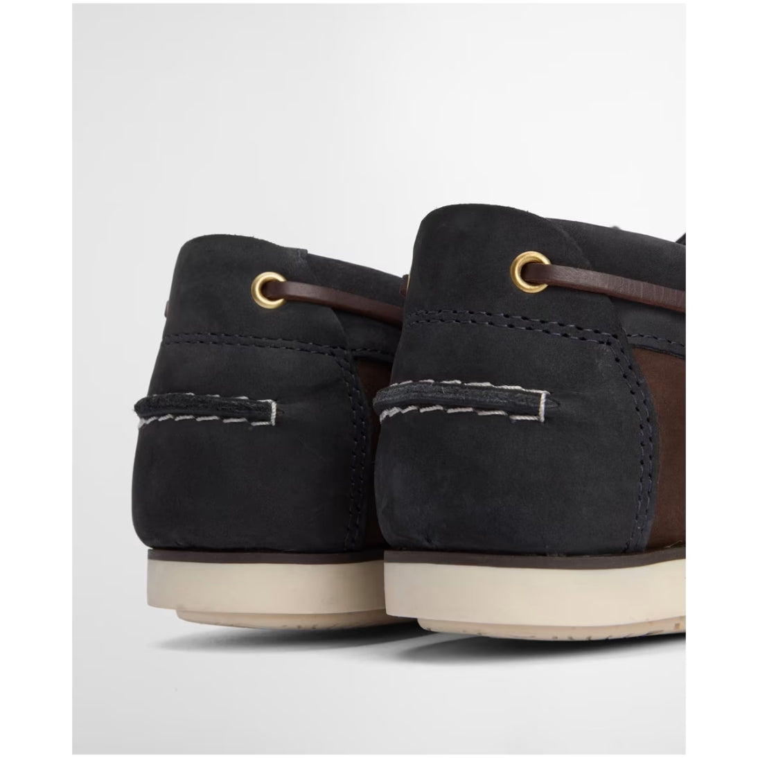 BARBOUR WAKE LEATHER BOAT SHOE MFO0684 BROWN / NAVY