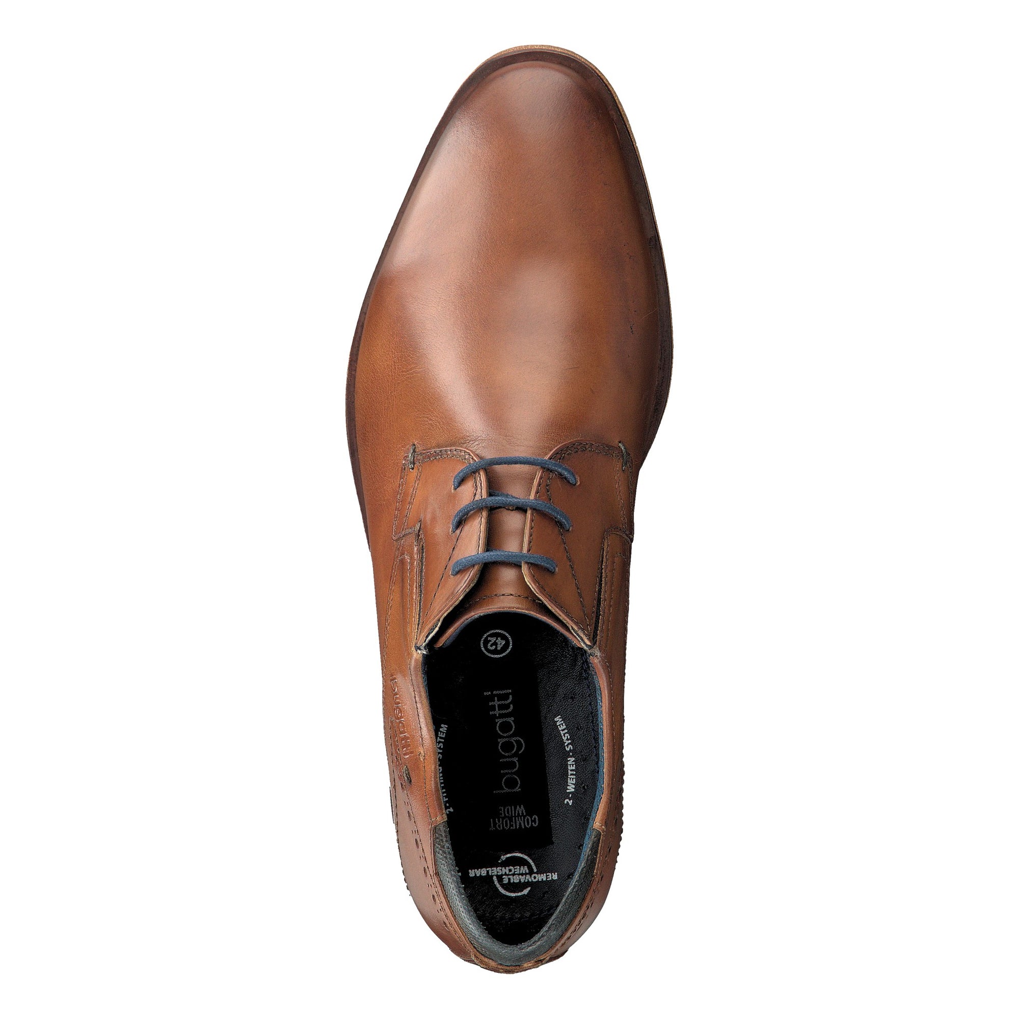 bugatti Leather Business Lace Derby Shoe in Cognac