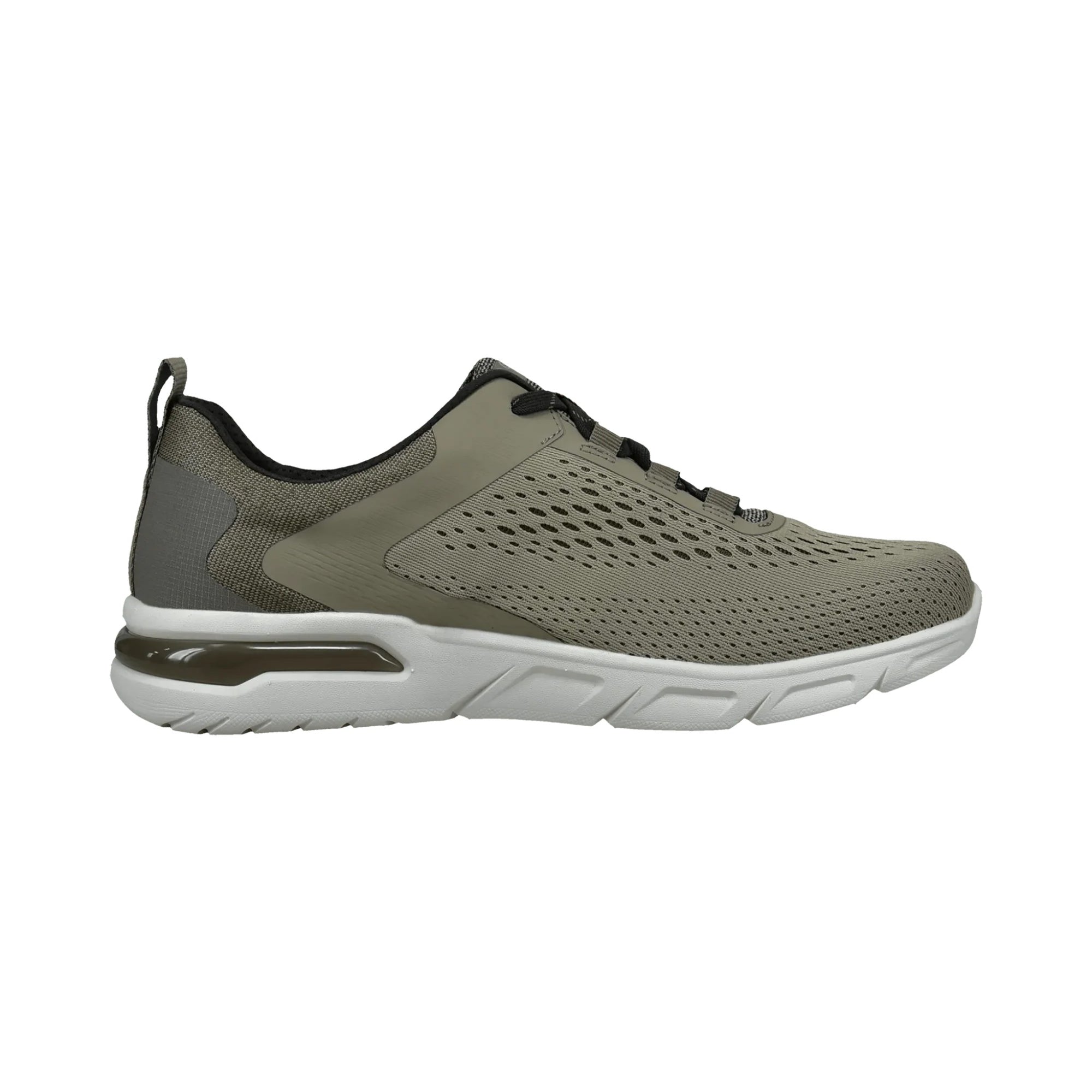 Sage green athletic shoe on a white background
