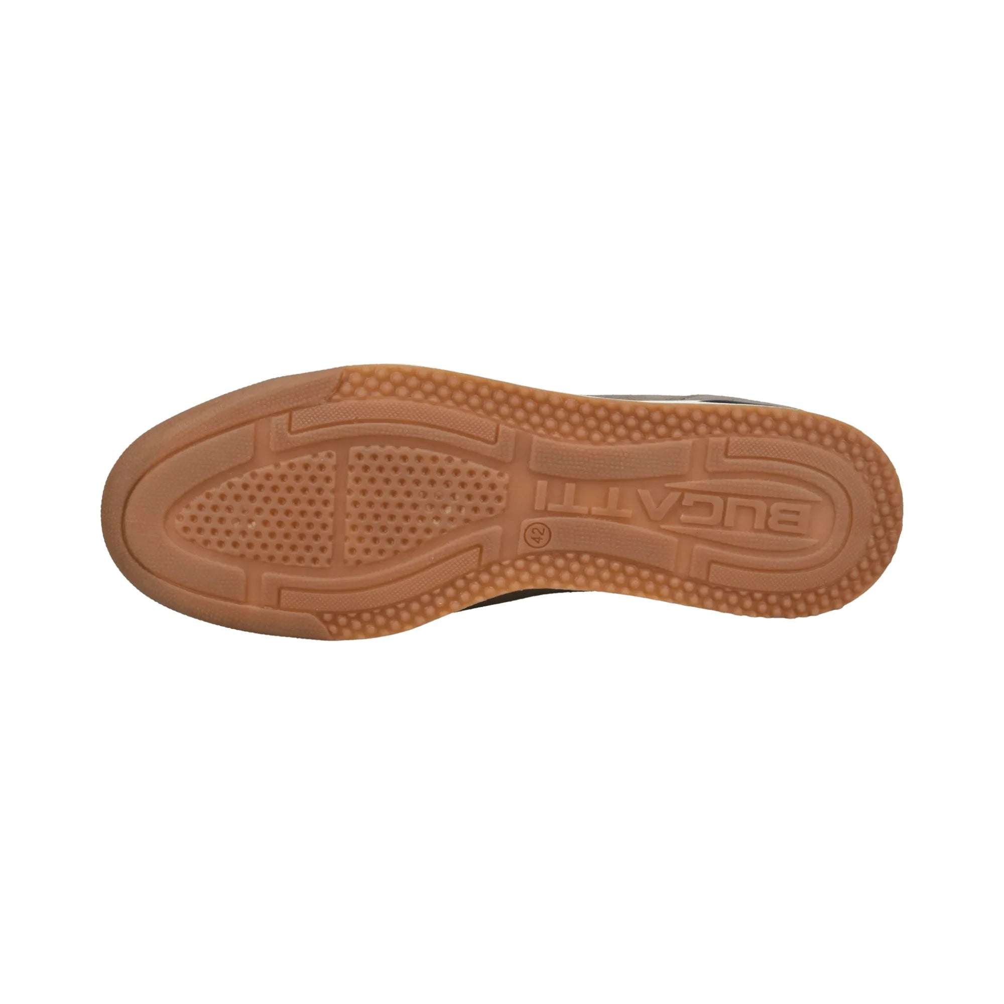 Brown sole of a shoe with 'Vans' branding on a white background