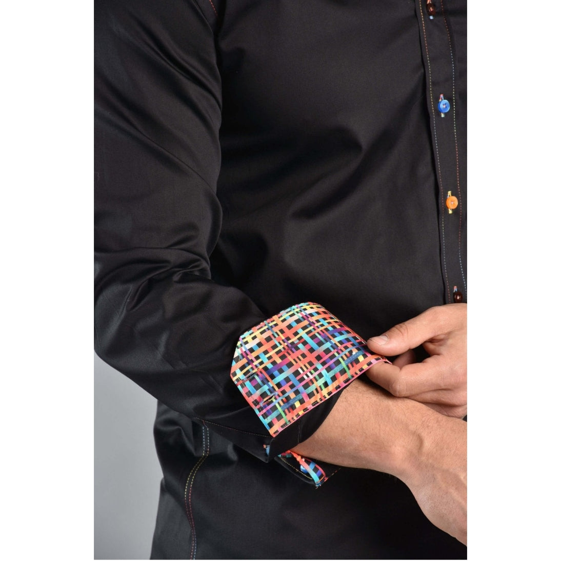 Claudio Lugli Slim fit Pure Satin Cotton Shirt CP6943 - Black