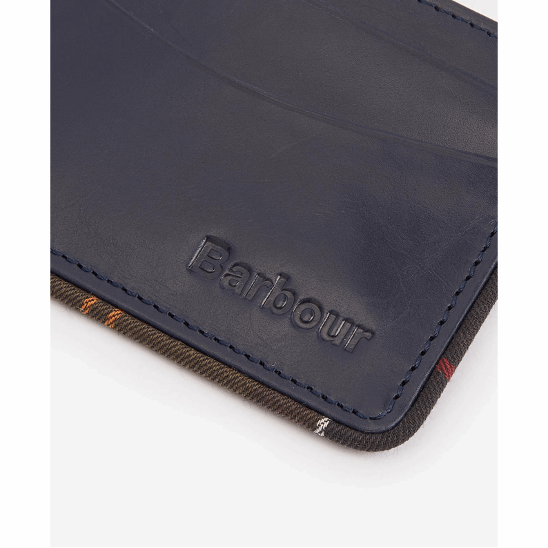 Barbour Chatton Leather Card Holder Navy Classic