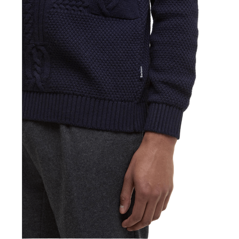Barbour Casey Cable-Knit Crew Neck Jumper - Navy