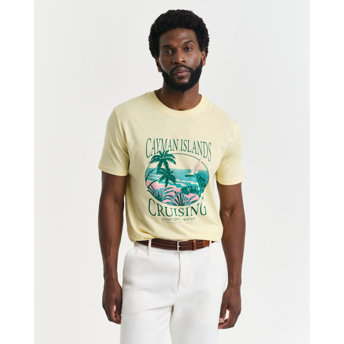 GANT Cayman Islands Graphic T-Shirt Dusty Light Yellow 2003321