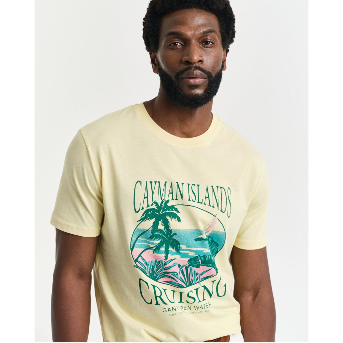 GANT Cayman Islands Graphic T-Shirt Dusty Light Yellow 2003321