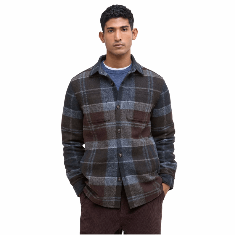 Barbour Chapter Tailored Check Overshirt - Midnight Oak Tartan