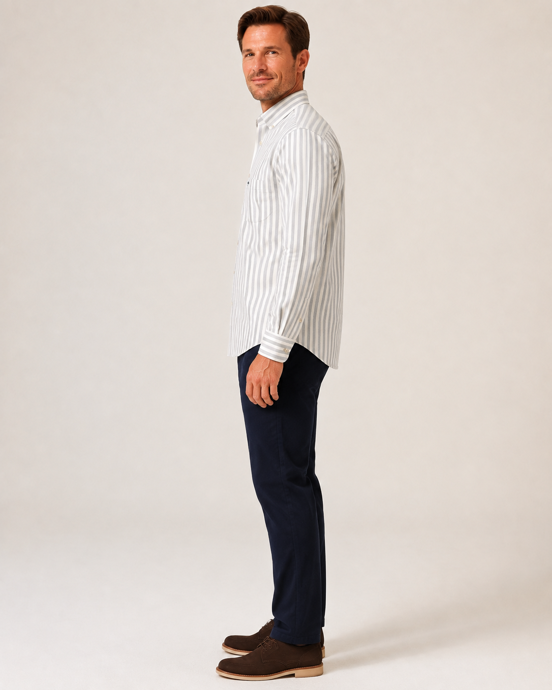 Fynch-Hatton Cotton Oxford Striped Button-down Shirt 16088640