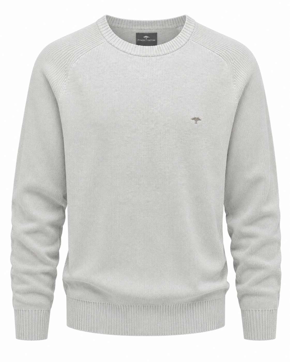 Fynch-Hatton Supersoft Pure Cotton Crew Neck Sweater in Snow White 1609208