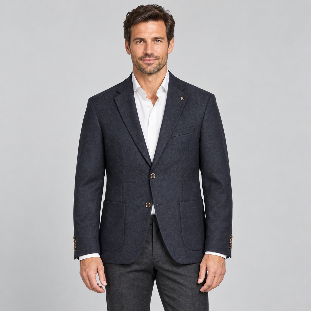 Roy Robson Regular Fit Wool-Blend Blazer in Dark Navy 17515